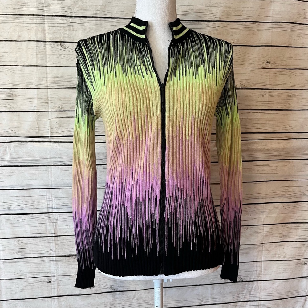 Stretch Zip-Up Sweater Neon Jamie Sadock Sporty - Picture 5 of 8